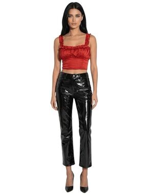 NWT Simon Miller size 26 black vegan patent leather straight Pant